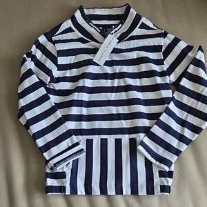 Janie and Jack. Navy and White Striped Long Sleeve Tee